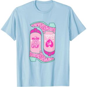 imageBarbie  Cowgirl Boots TShirtBaby Blue