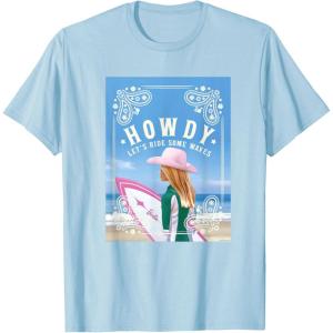 imageBarbie  Howdy Lets Ride Some Waves TShirtBaby Blue