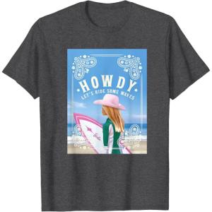imageBarbie  Howdy Lets Ride Some Waves TShirtDark Heather Grey