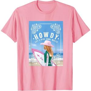 imageBarbie  Howdy Lets Ride Some Waves TShirtPink