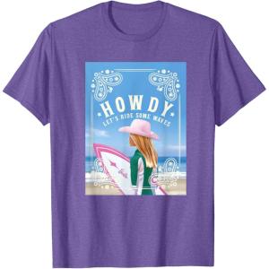imageBarbie  Howdy Lets Ride Some Waves TShirtPurple Heather