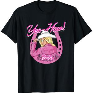 imageBarbie  YeeHaw Lets Ride TShirtBlack