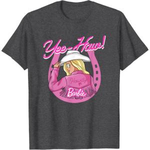 imageBarbie  YeeHaw Lets Ride TShirtDark Heather Grey