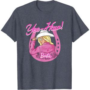 imageBarbie  YeeHaw Lets Ride TShirtHeather Blue
