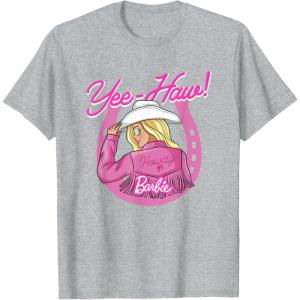 imageBarbie  YeeHaw Lets Ride TShirtHeather Grey