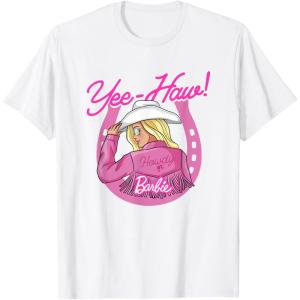 imageBarbie  YeeHaw Lets Ride TShirtWhite