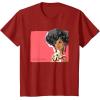 imageBarbie  1980s Black Barbie Illustration TShirtCranberry Red