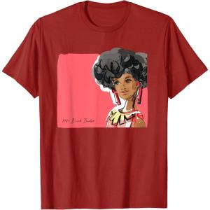 imageBarbie  1980s Black Barbie Illustration TShirtCranberry Red