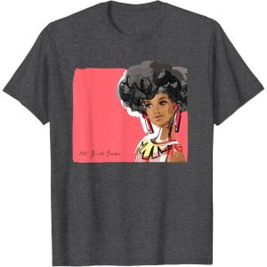 imageBarbie  1980s Black Barbie Illustration TShirtDark Heather Grey
