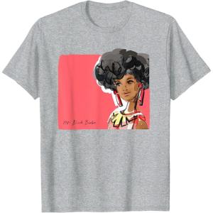 imageBarbie  1980s Black Barbie Illustration TShirtHeather Grey