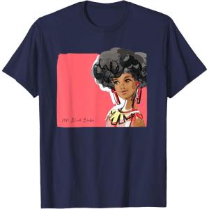 imageBarbie  1980s Black Barbie Illustration TShirtNavy Blue