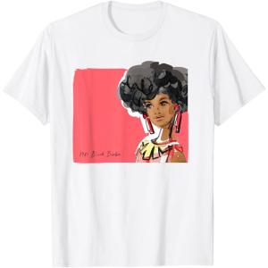 imageBarbie  1980s Black Barbie Illustration TShirtWhite