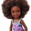 imageBarbie Chelsea Doll Blonde Wearing RainbowPrint Dress and Yellow Shoes Toy for Kids Ages 3 Years Old ampamp UpMulticolor