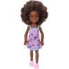 imageBarbie Chelsea Doll Blonde Wearing RainbowPrint Dress and Yellow Shoes Toy for Kids Ages 3 Years Old ampamp UpMulticolor