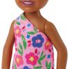 imageBarbie Chelsea Doll Blonde Wearing RainbowPrint Dress and Yellow Shoes Toy for Kids Ages 3 Years Old ampamp UpMulticolor