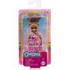 imageBarbie Chelsea Doll Blonde Wearing RainbowPrint Dress and Yellow Shoes Toy for Kids Ages 3 Years Old ampamp UpMulticolor