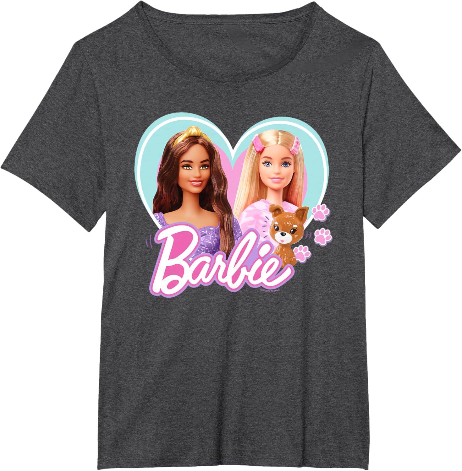 imageBarbie  Pawsitive Vibes TShirtDark Heather Grey