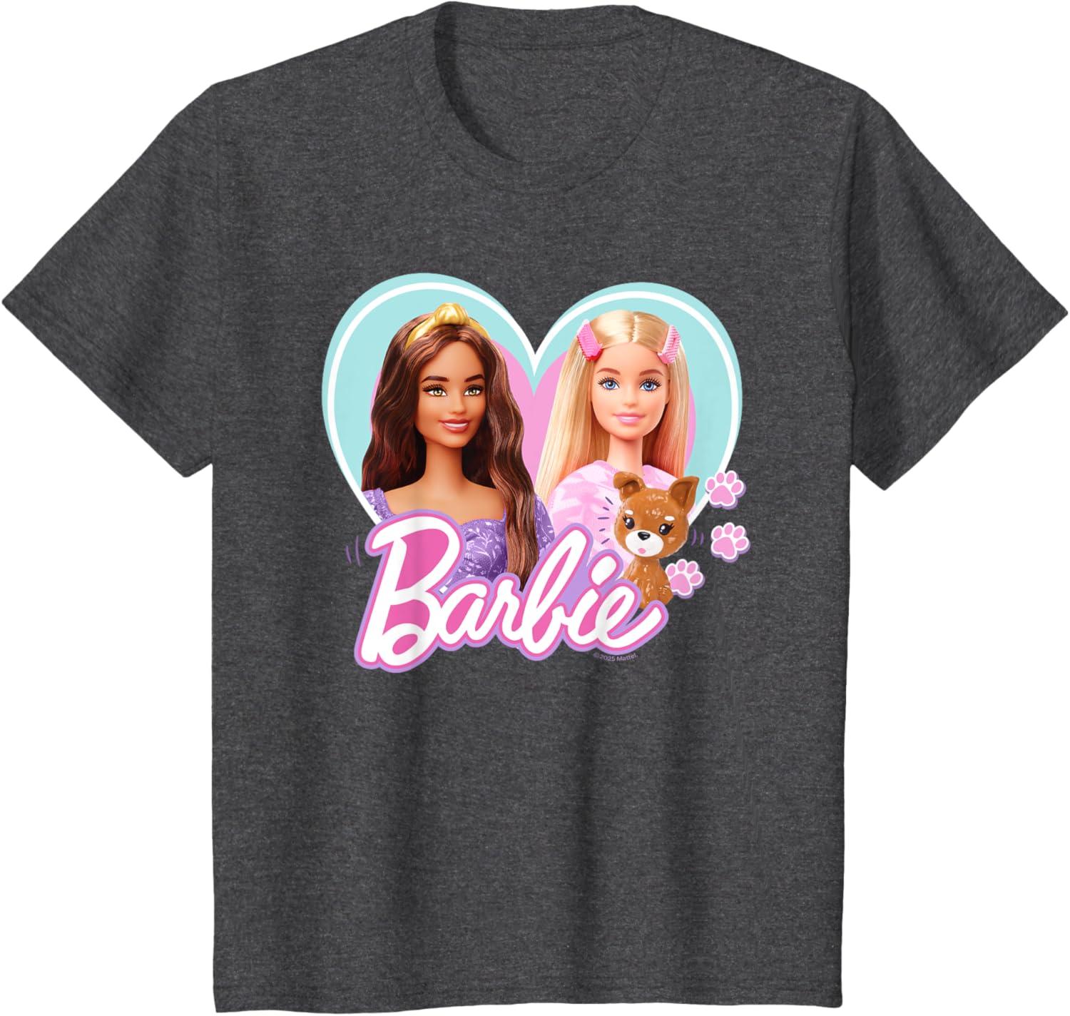 imageBarbie  Pawsitive Vibes TShirtDark Heather Grey
