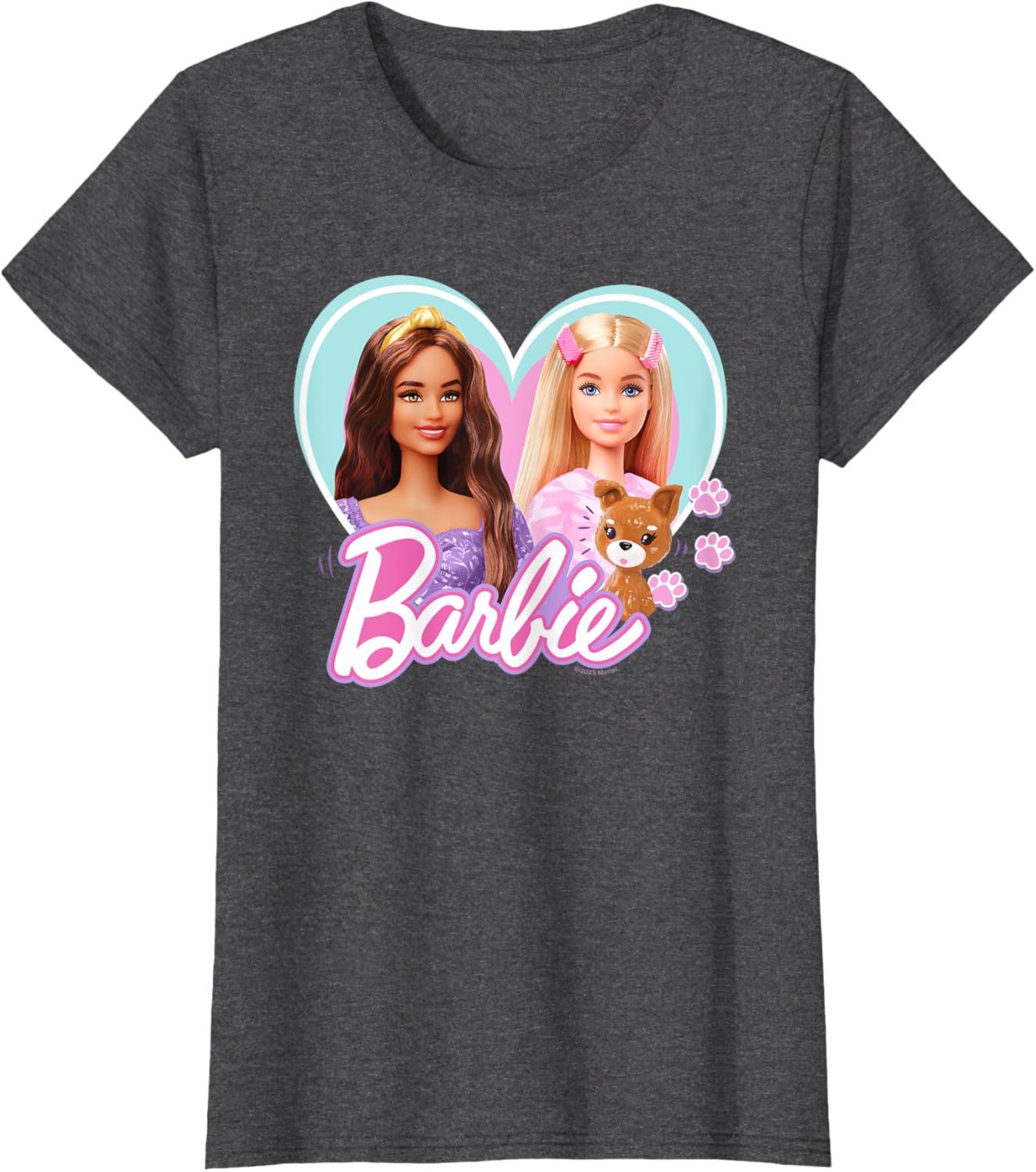 imageBarbie  Pawsitive Vibes TShirtDark Heather Grey