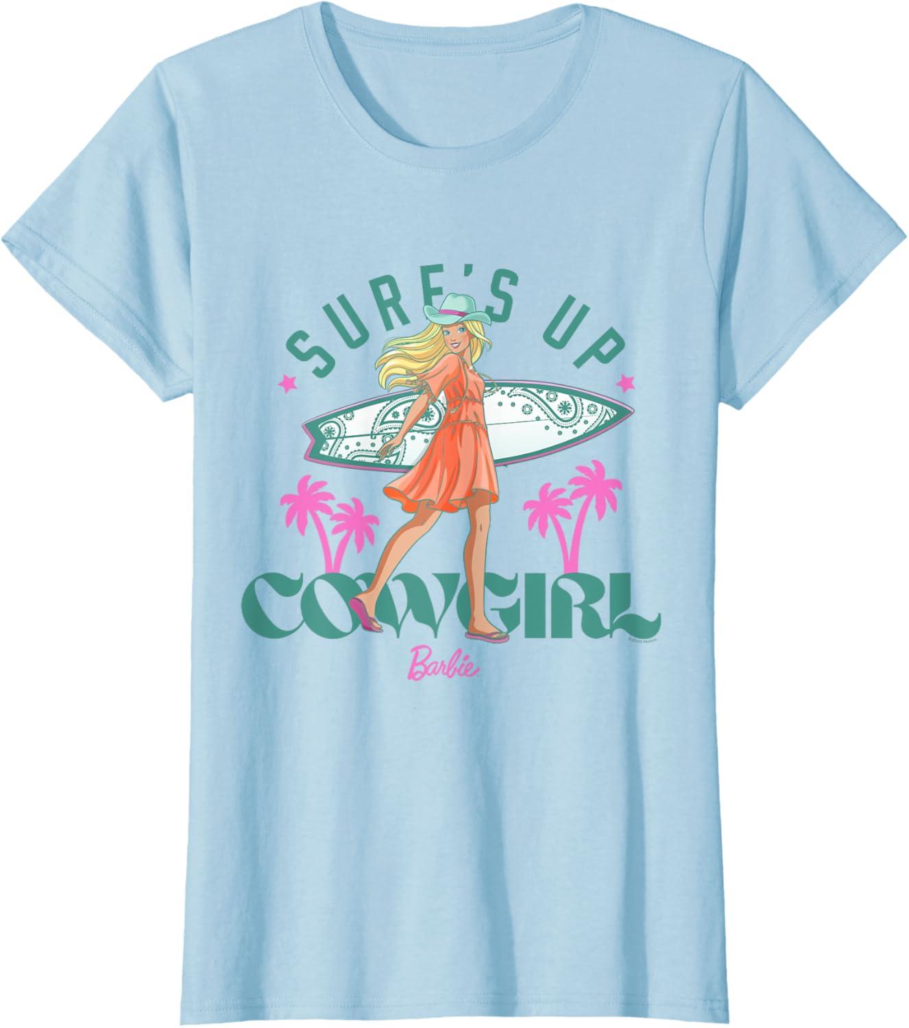 imageBarbie  Surfs Up Cowgirl TShirtBaby Blue