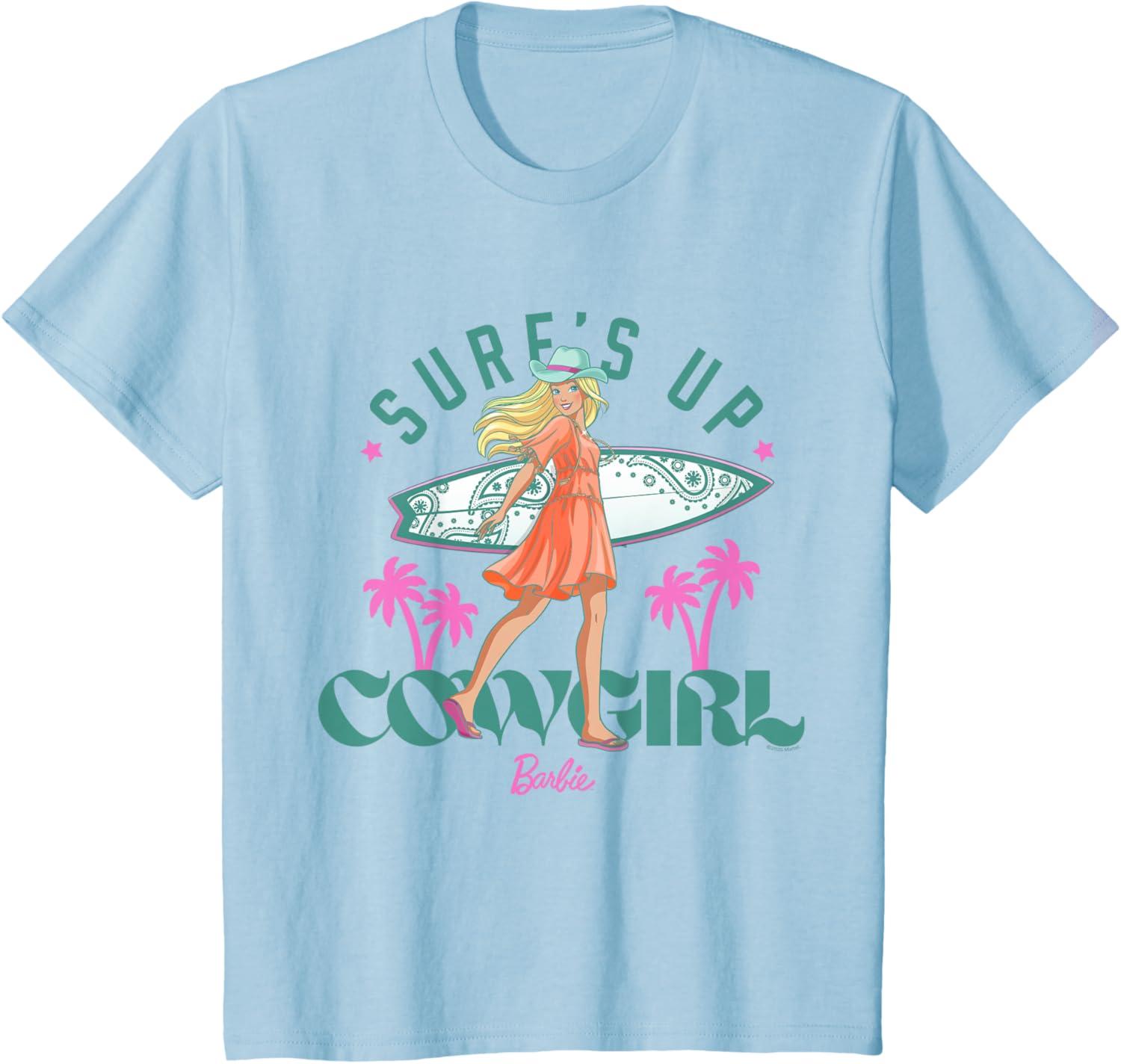 imageBarbie  Surfs Up Cowgirl TShirtBaby Blue