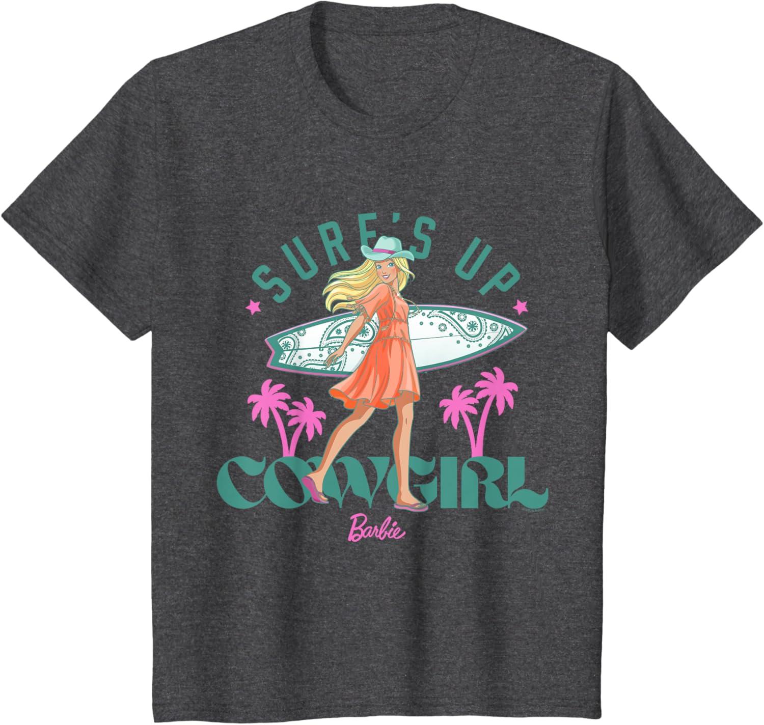 imageBarbie  Surfs Up Cowgirl TShirtDark Heather Grey