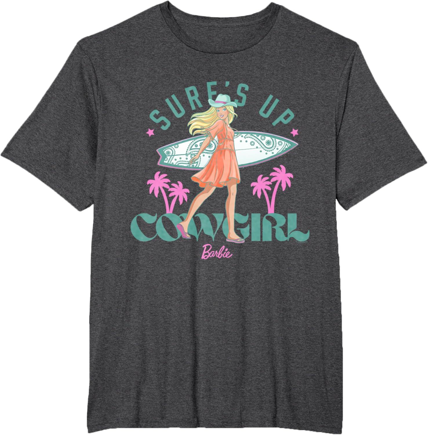 imageBarbie  Surfs Up Cowgirl TShirtDark Heather Grey