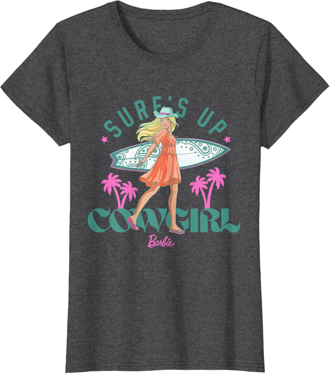 imageBarbie  Surfs Up Cowgirl TShirtDark Heather Grey