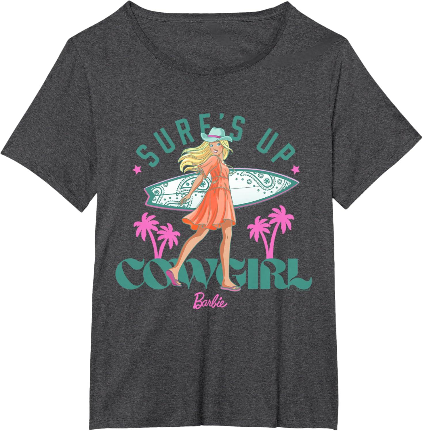 imageBarbie  Surfs Up Cowgirl TShirtDark Heather Grey