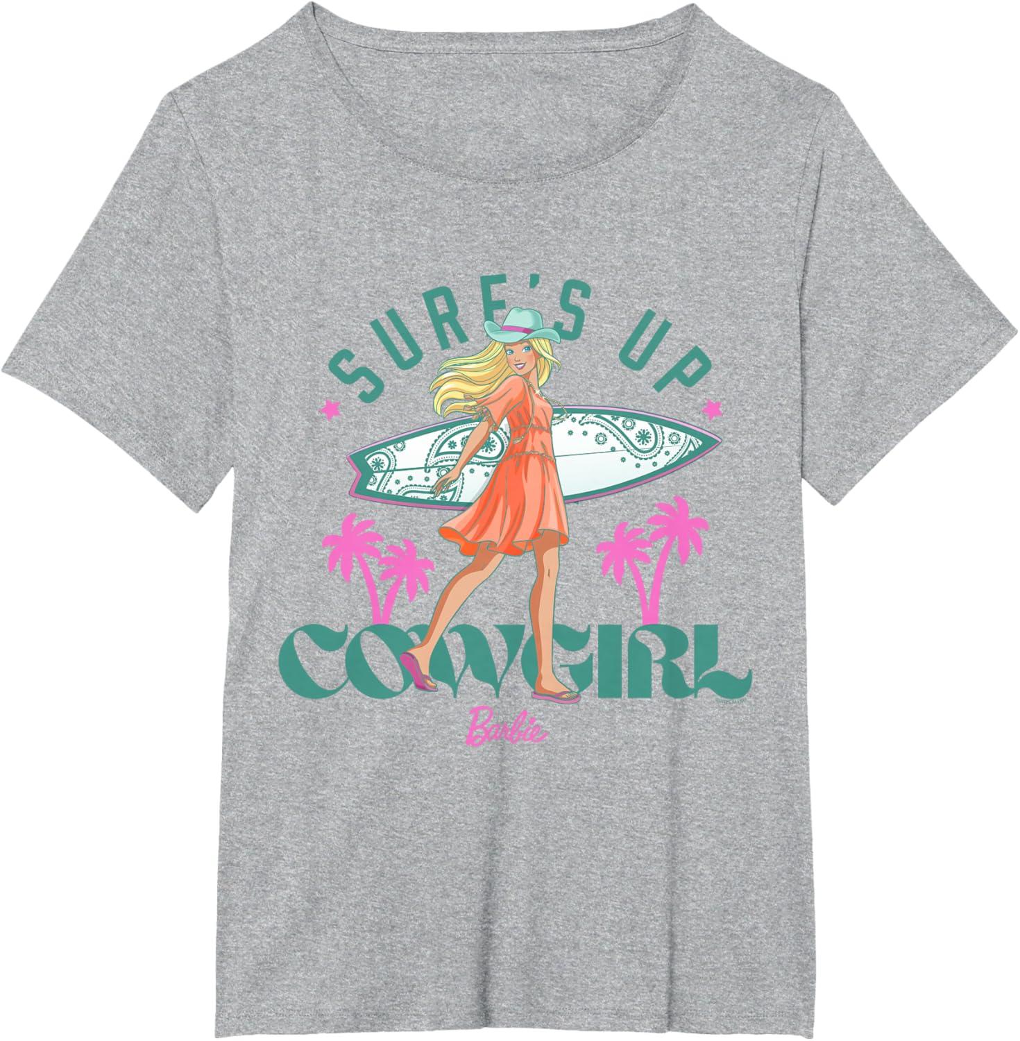 imageBarbie  Surfs Up Cowgirl TShirtHeather Grey
