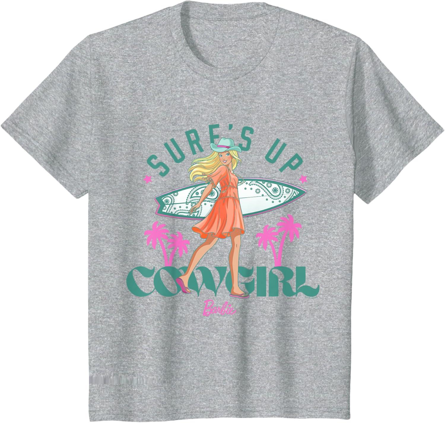 imageBarbie  Surfs Up Cowgirl TShirtHeather Grey