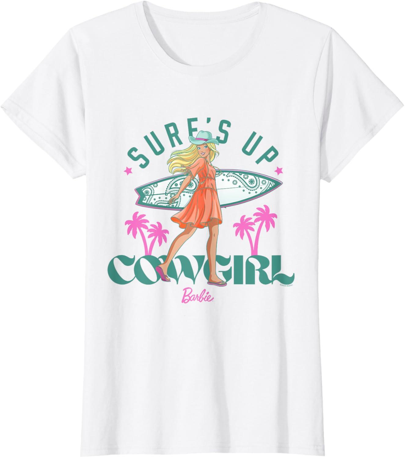 imageBarbie  Surfs Up Cowgirl TShirtWhite