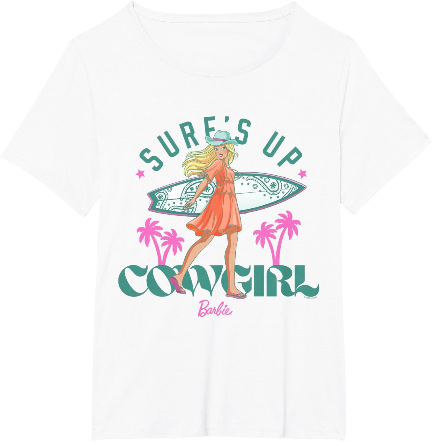 imageBarbie  Surfs Up Cowgirl TShirtWhite