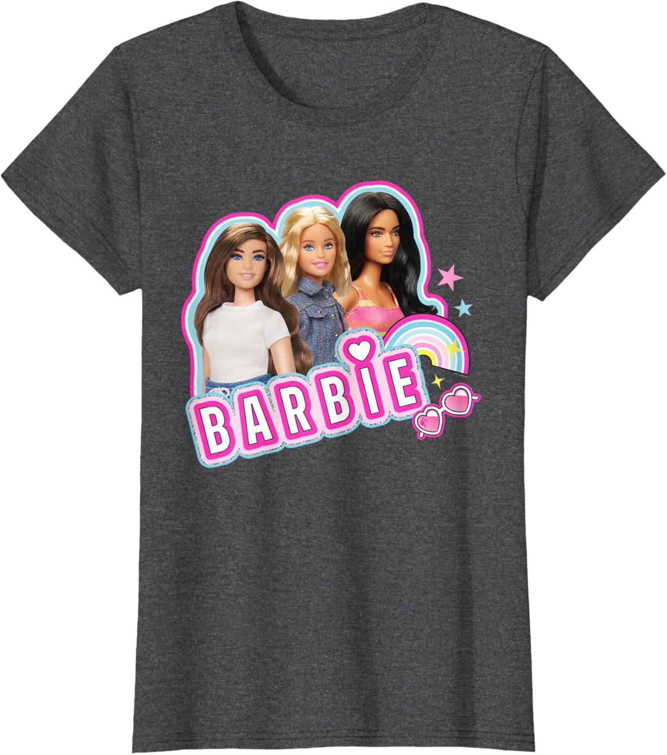 imageBarbie  Weekends Best Friends Fun TShirtDark Heather Grey