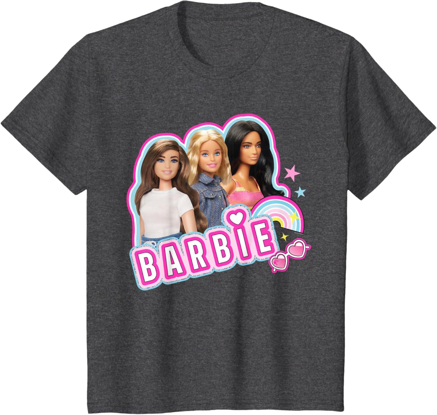 imageBarbie  Weekends Best Friends Fun TShirtDark Heather Grey