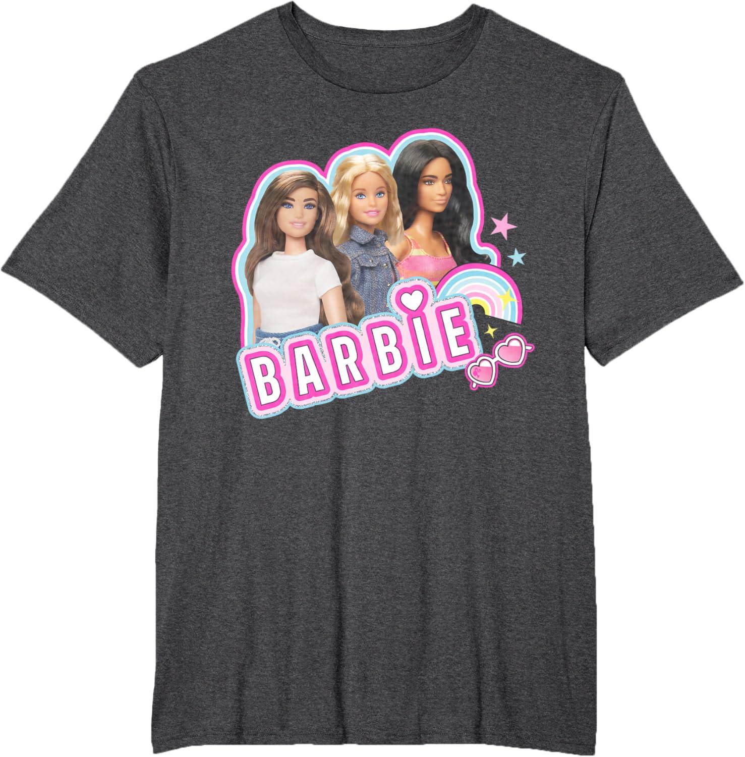 imageBarbie  Weekends Best Friends Fun TShirtDark Heather Grey