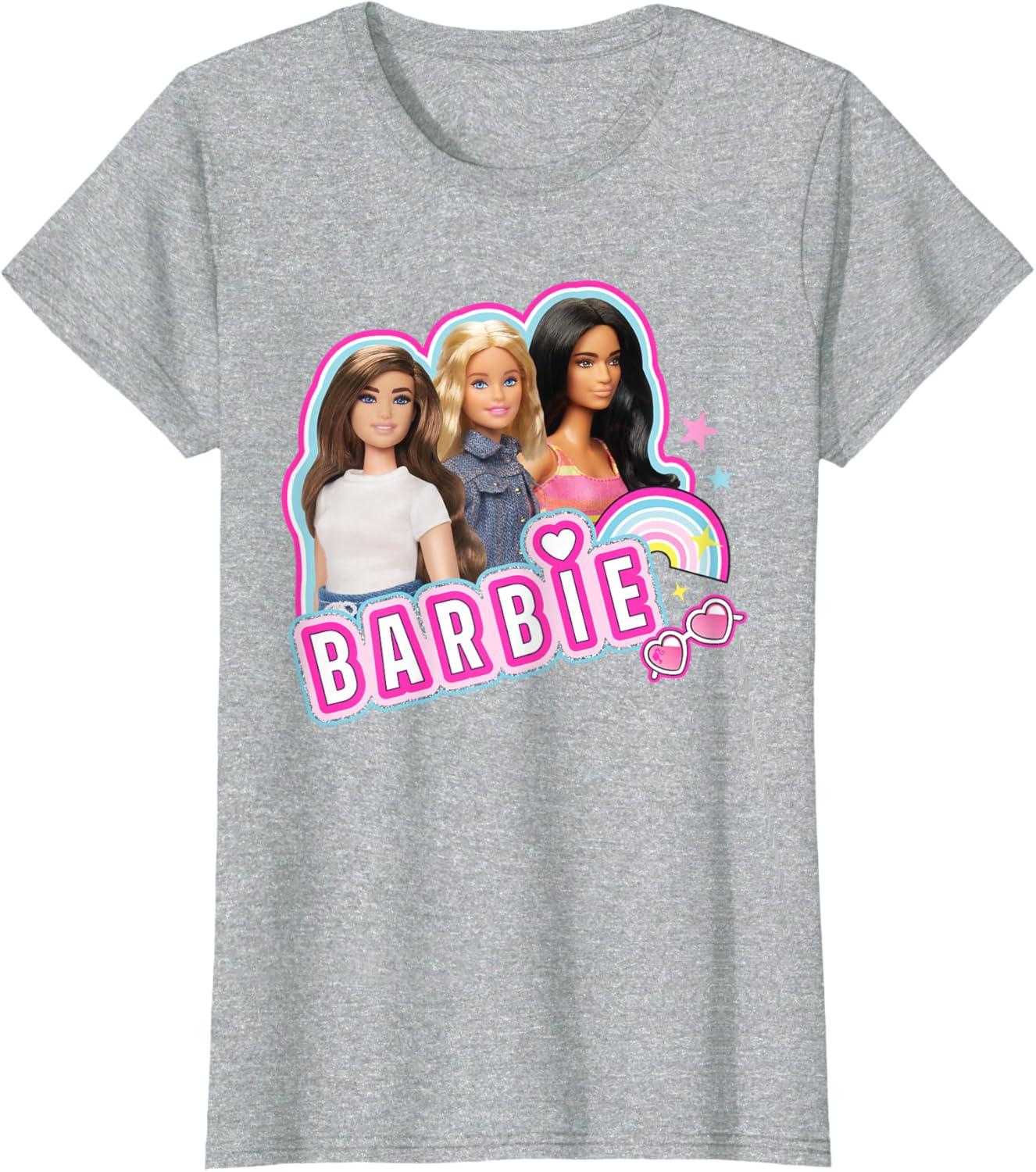 imageBarbie  Weekends Best Friends Fun TShirtHeather Grey