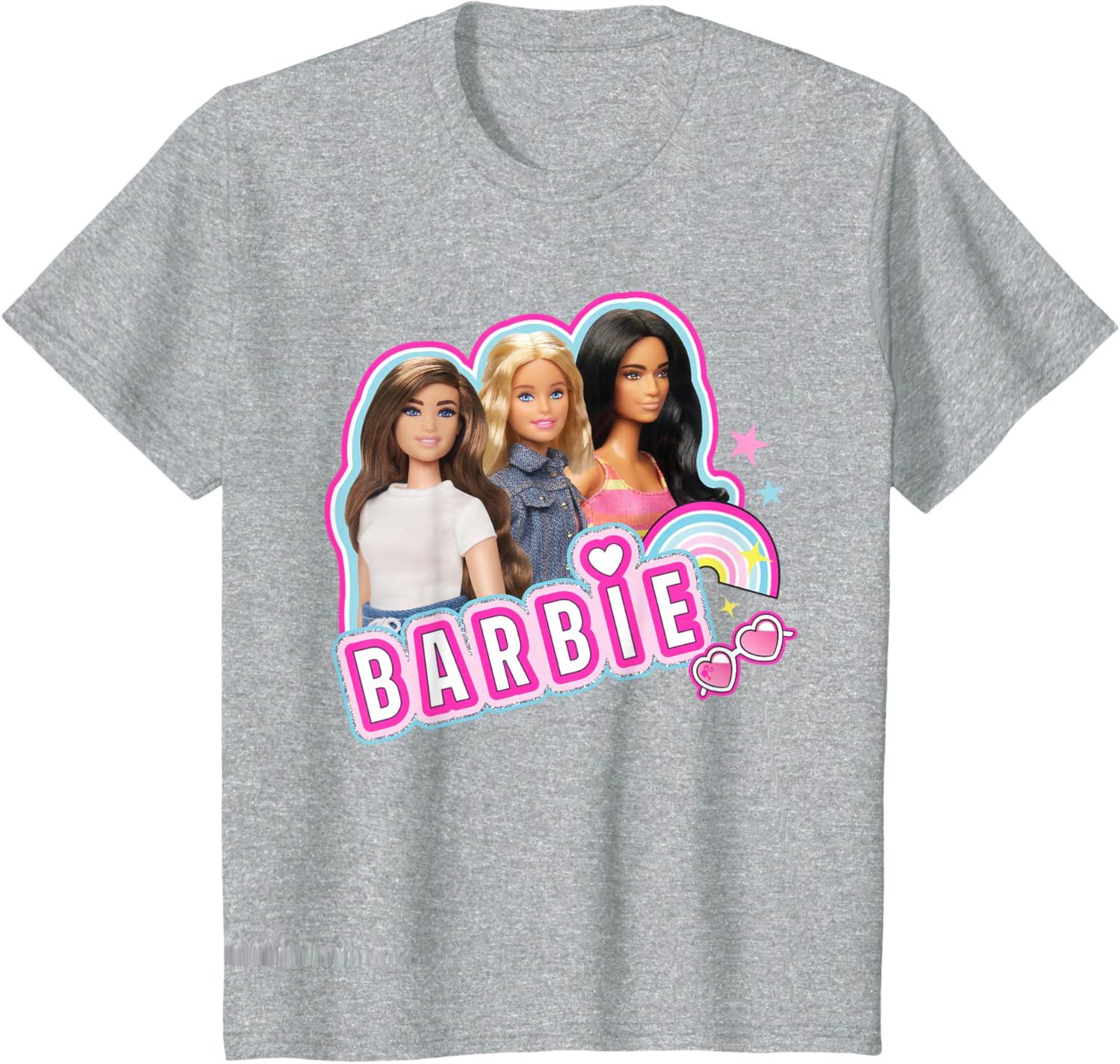imageBarbie  Weekends Best Friends Fun TShirtHeather Grey