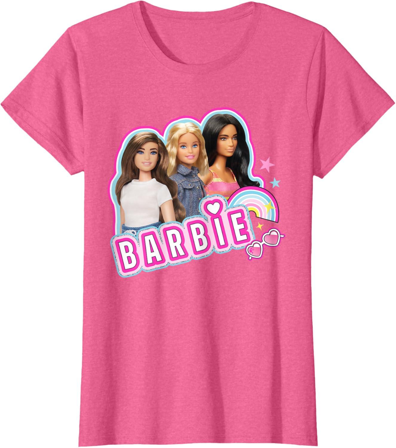 imageBarbie  Weekends Best Friends Fun TShirtPink Heather