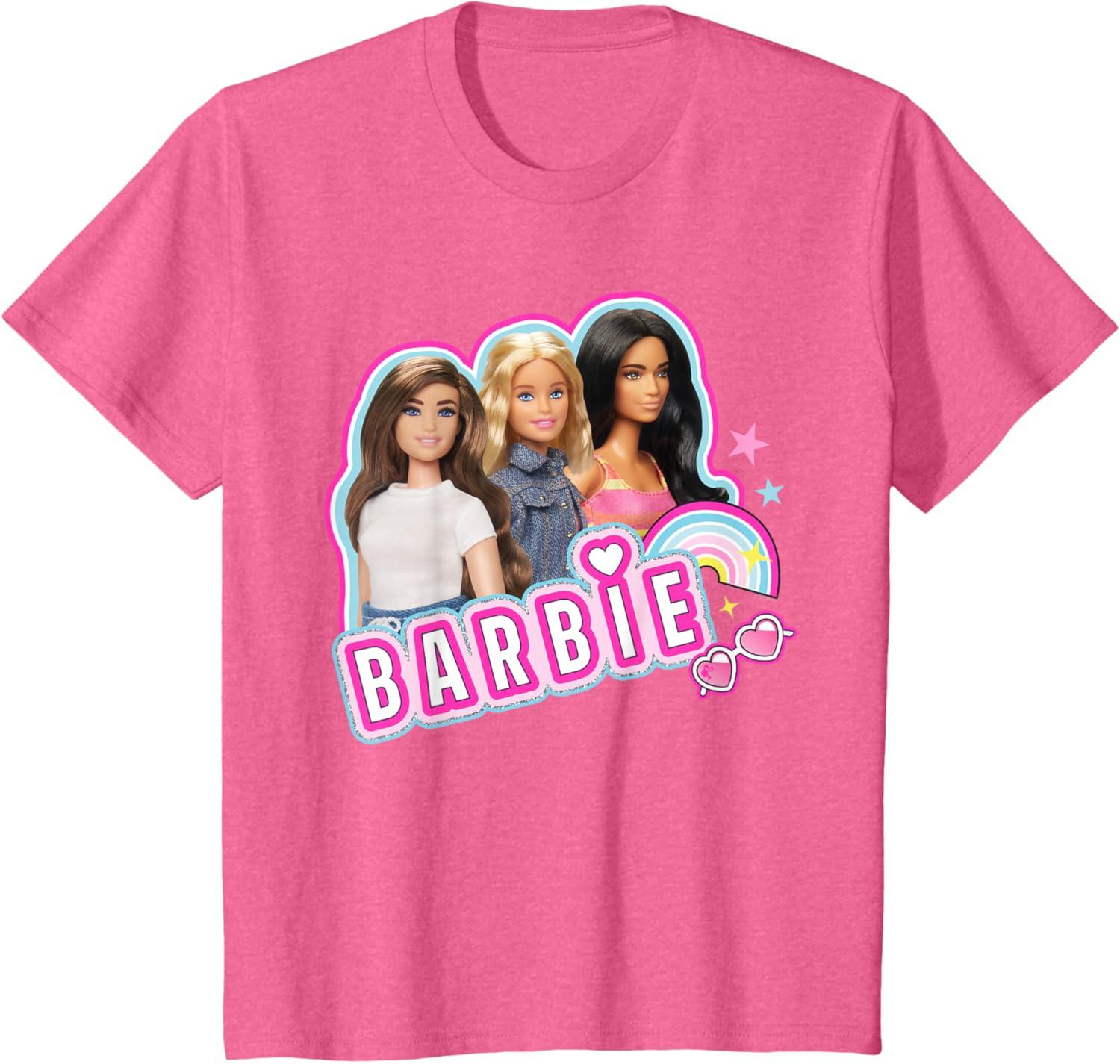 imageBarbie  Weekends Best Friends Fun TShirtPink Heather