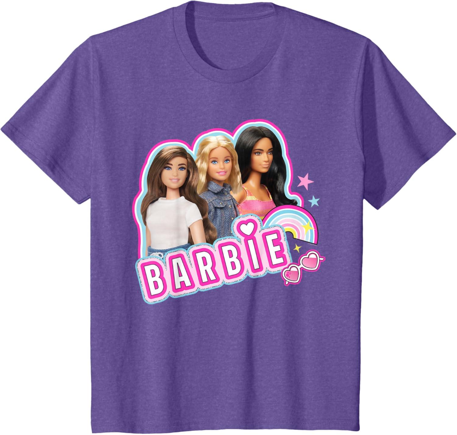 imageBarbie  Weekends Best Friends Fun TShirtPurple Heather