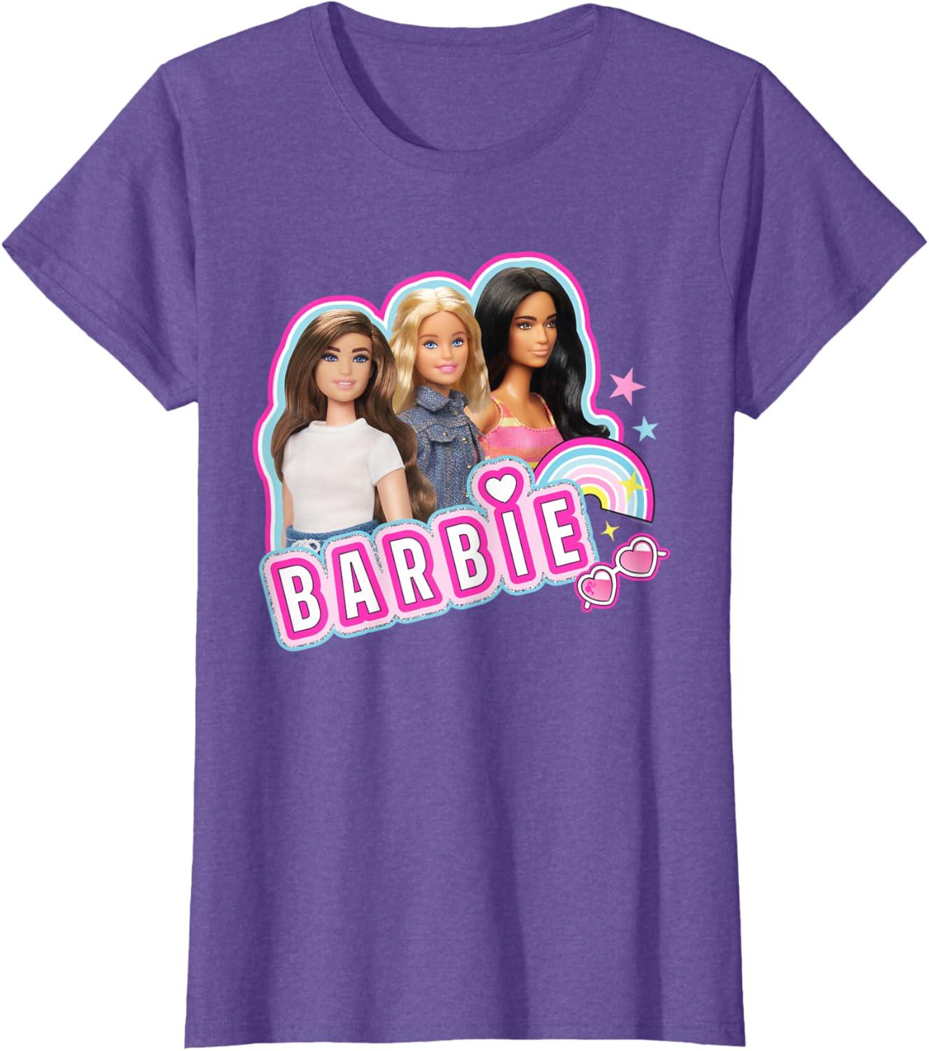 imageBarbie  Weekends Best Friends Fun TShirtPurple Heather