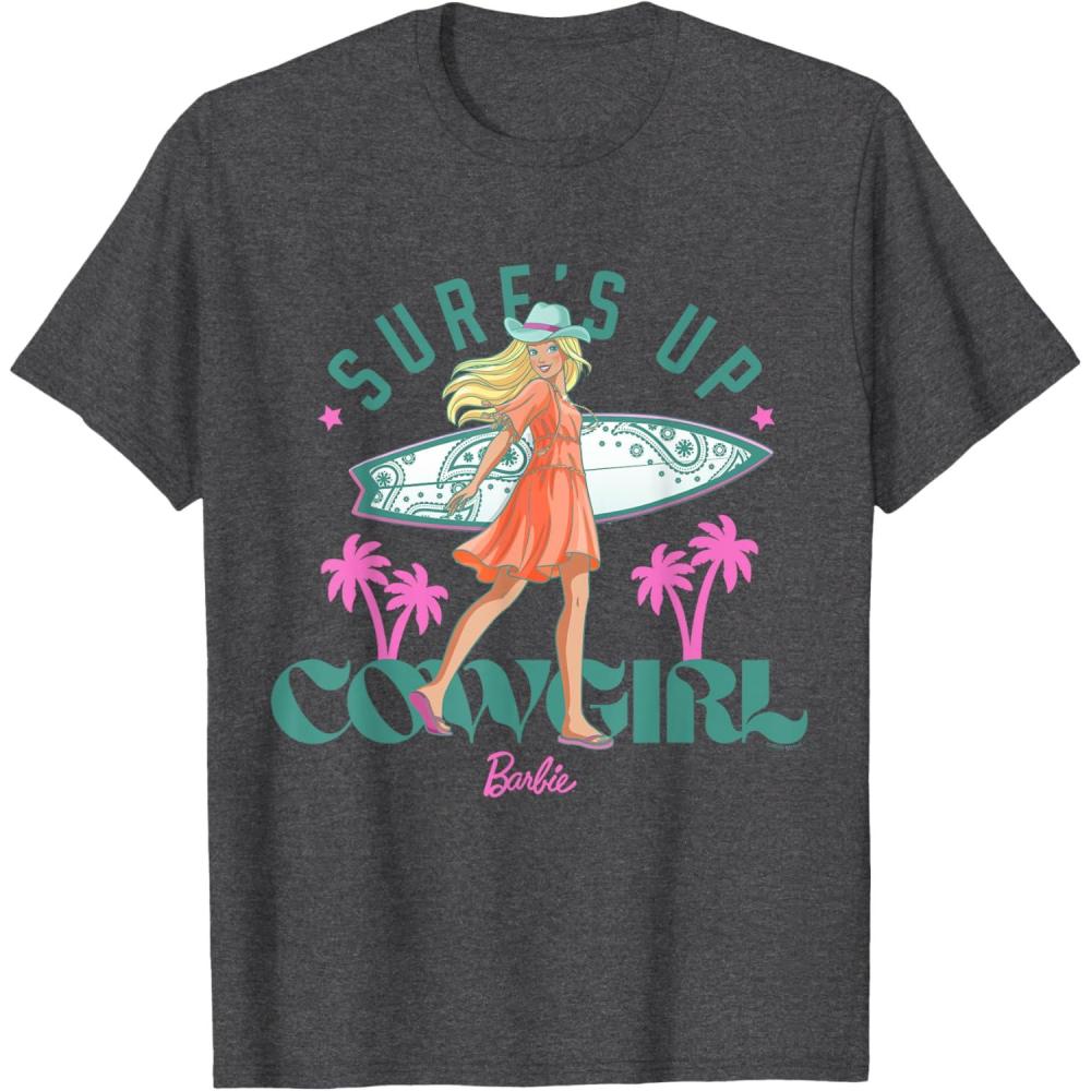 imageBarbie  Surfs Up Cowgirl TShirtDark Heather Grey