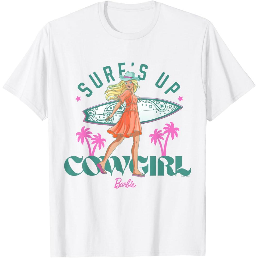imageBarbie  Surfs Up Cowgirl TShirtWhite