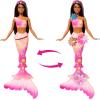 imageBarbie Mermaid Toy Dolls with Surprise Magic Blooming Flowers Feature Ombre Tails Pearl Headband Accessory ampamp Long Brown Hair with Purple Highlights