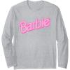 imageBarbie Pink Logo Long Sleeve TShirtHeather Grey