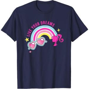 imageBarbie  Live Your Dreams Rainbow TShirtNavy Blue