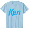 imageBarbie Ken 1990s Logo TShirt  Unisex Adults Kids  Black  Short Sleeve  Classic Fit  Crew Neck  Modern  Letter Print  Classic  1 Count  Adults Nostalgic Fans Classic Style EnthusiastsBaby Blue