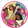 imageHOME ampamp HOOPLA Barbie and Friends Pink Birthday Party Table Decorations Round Paper Dinner Plates and Lunch Napkins 16 Plates ampamp Napkins