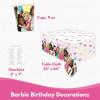 imageUnique Barbie Party Decorations  Barbie Birthday Decorations for 16 Guests  Barbie Plates and Napkins Cups Table Cloth Banner Balloons Checklist  Barbie Party Supplies